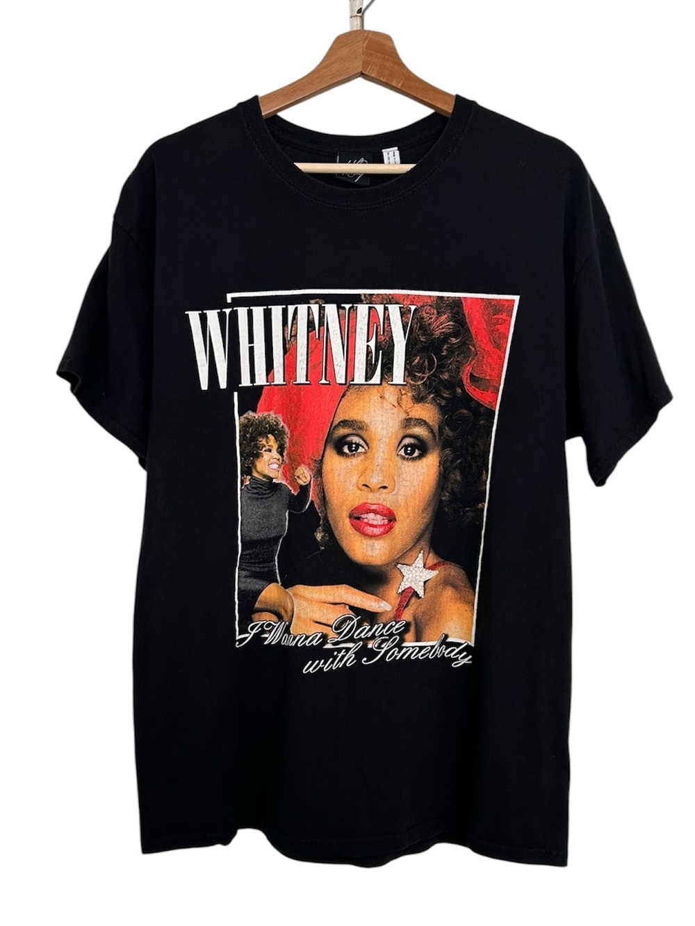 Whitney Houston "I Wanna Dance with Somebody" Black T-shirt Large Retro